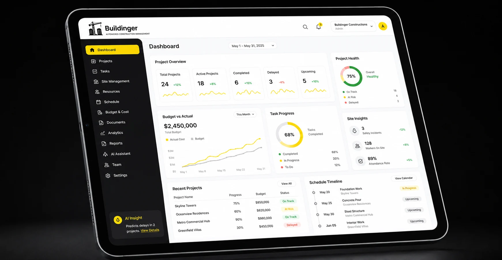 Buildinger - Dashboard